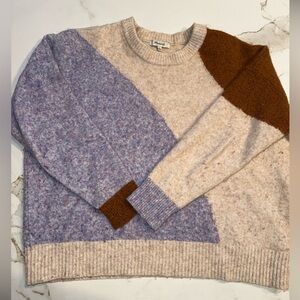 Madewell Colorblock Wool Camel Hair Sweater | XL |Cozy Crewneck